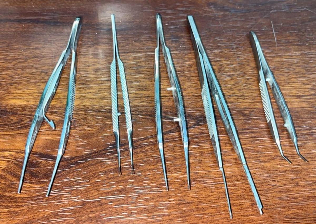 Used Assortment of Eye Instruments 12 PC Set w/Case (Storz & Rhein)