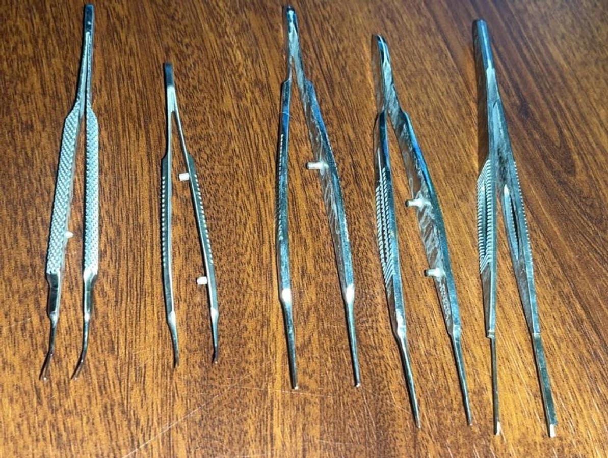Used Assortment of Eye Instruments 14 PC Set with Case (Storz & Rhein)