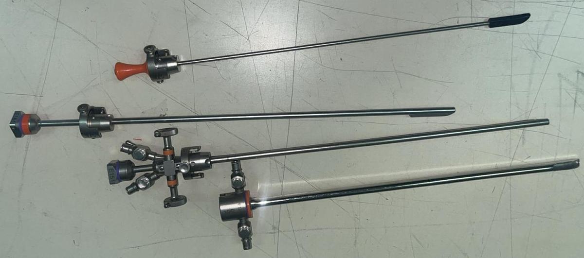 Used ACMI M3-12A, M3-30A, M3-70A Gold autoclavable set 8Piece w/Case-Exc. condition.