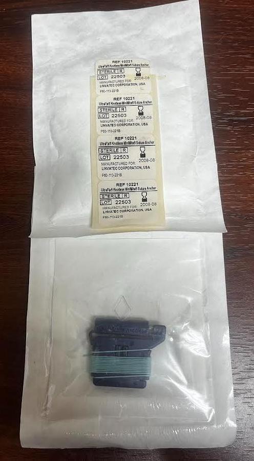 Used Linvatec UltraFix 10221 Knotless MiniMite Suture Anchor 2 Packs - Unopened Pack