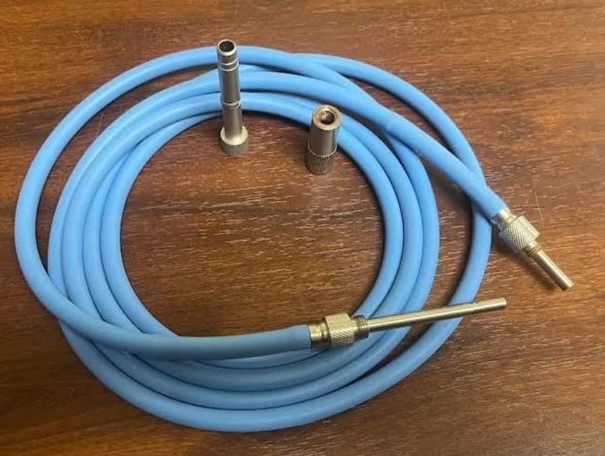 Used Dyonics 2985 Fiber Optic Light Cable w/ 2 Cable Fitting - Exc. Working Condition
