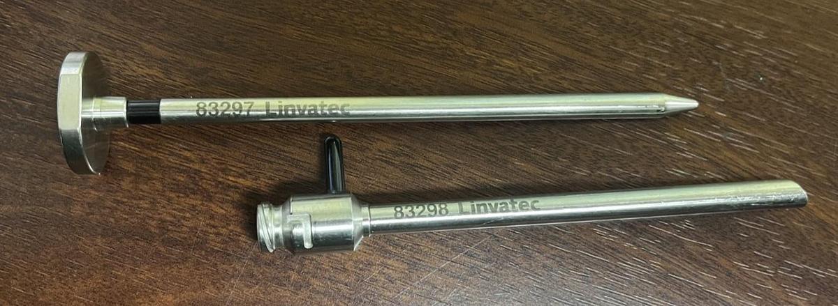 Used Linvatec 83298 & 83297 Pressure Sensing Cannula & Trocar Exc. Working Condition