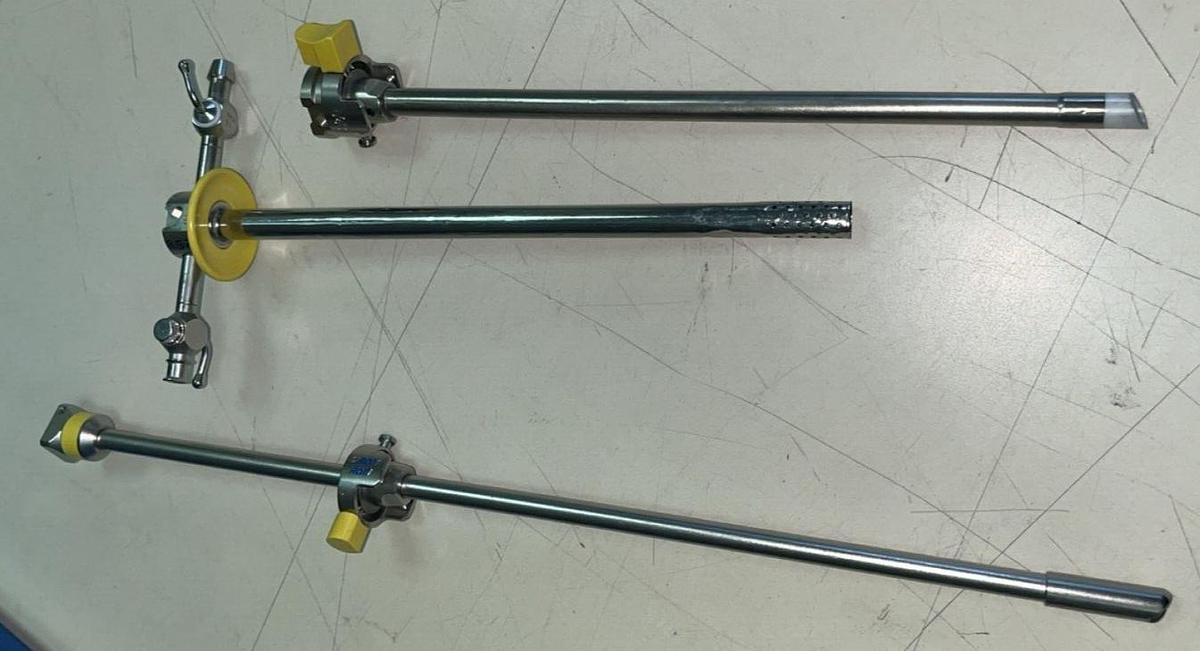 Used ACMI M3-12A Gold autoclavable 8PC Set w/Lt Cable, sheaths, Case-Exc. Condition