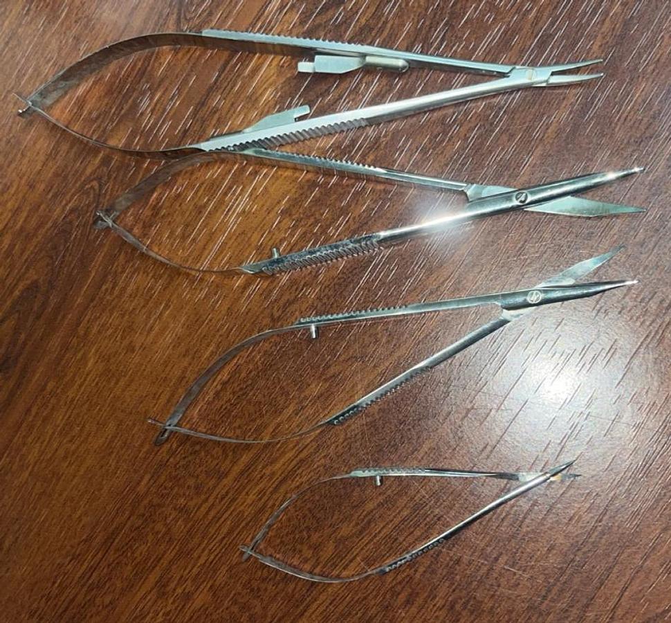 Used Assortment of Eye Instruments 14 PC Set with Case (Storz & Rhein)
