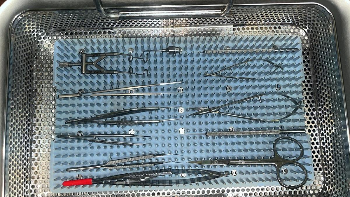 Used Assortment of Eye Instruments 12 PC Set with Case (Storz & Rhein)