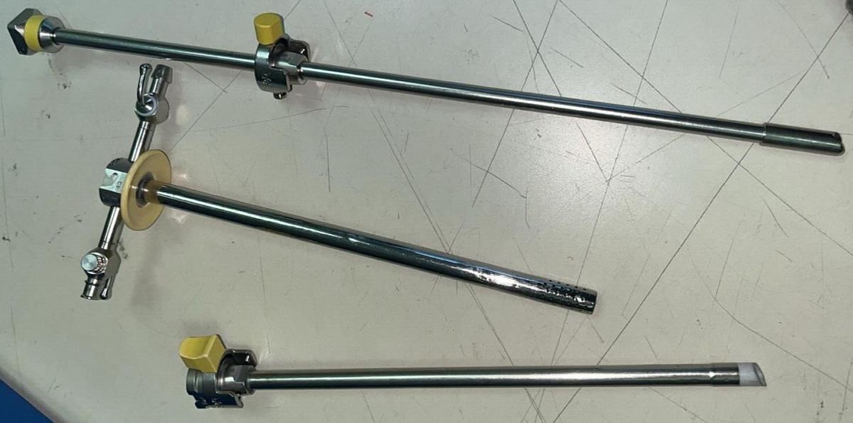 Used ACMI M3-12A Gold autoclavable set 9PC w/Lt Cable, sheaths & Case-Exc. condition.