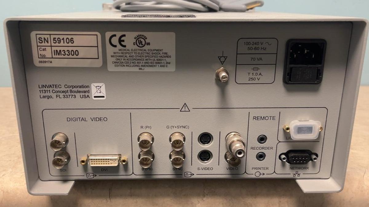 Used ConMed/Linvatec IM3300 CCU & LS7500 Light Source W/IM3330 Camera Head & Coupler