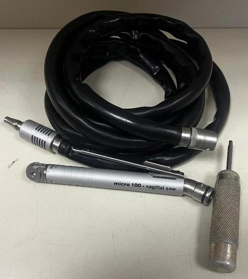 Used Hall Micro 100 5053-11 Sag saw set w/ hose, wrench -EXC. Working Condition