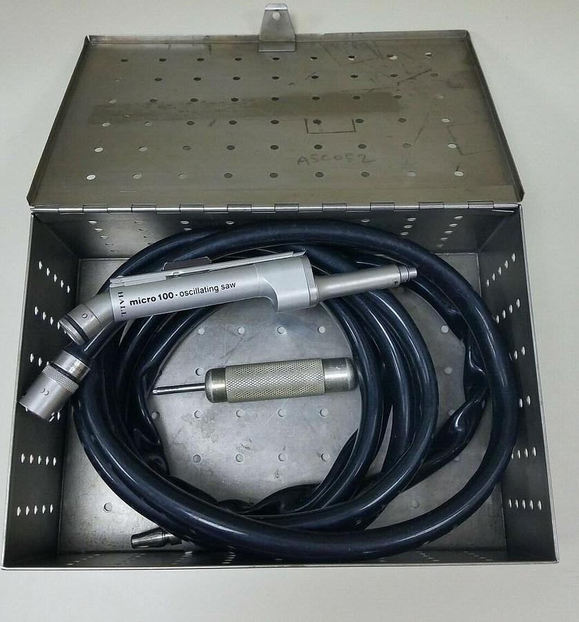 Used Hall Micro 100 5053-12 oscillating saw w/hose, wrench, case-exc working cond