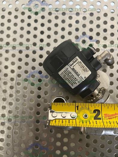 Used Burkert  00462610 Solenoid Valve 1/2 PTFE w/ Threaded to 1/2" NPT Fitting 145 PSI