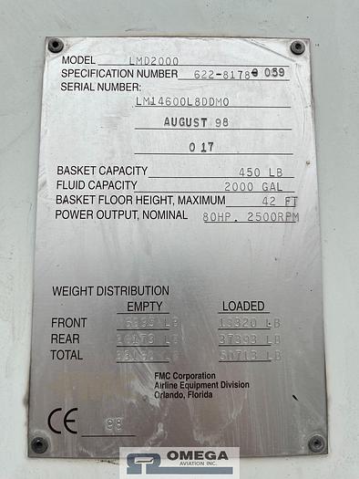 Used 1998 FMC LMD2000 Aircraft Deicer Truck