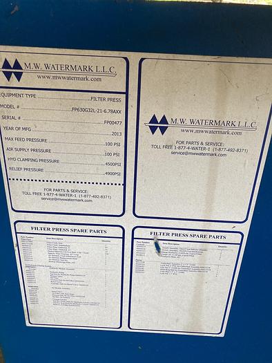 Used Unused M. W. Watermark LLC 6.8 cu. Ft. recessed plate press
