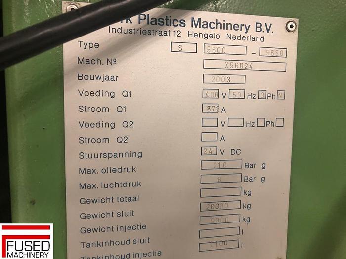 Used SOLD STORK S 5500-5650 INJECTION MOULDING