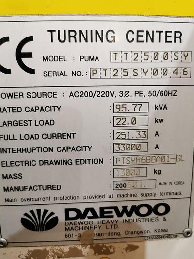 Used 2005 Daewoo Puma TT2500SY GL