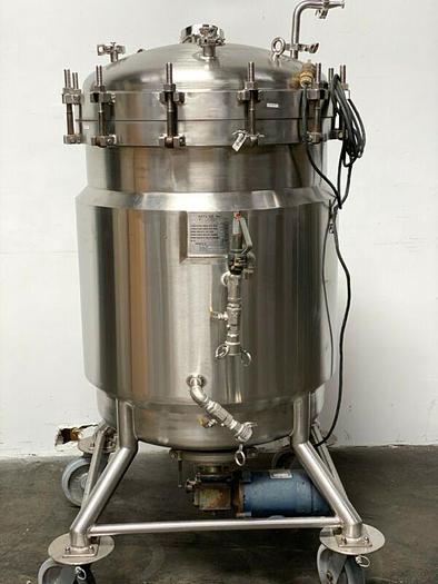 Used Cherry Burrell 300 Liter Jacketed Stainless Steel Reactor w/ Bottom mixer