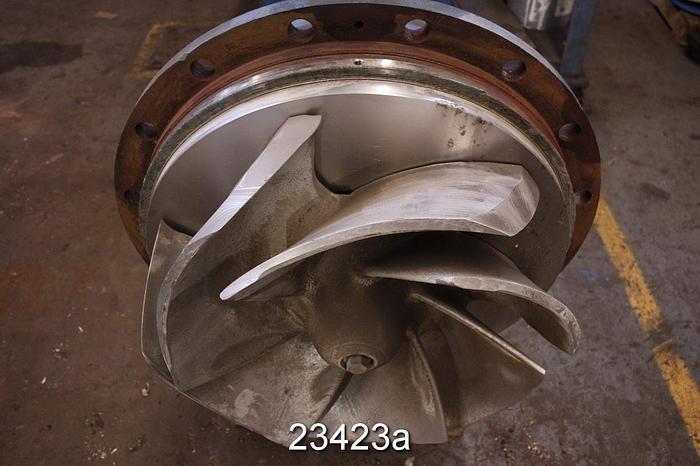 Used Goulds 3175 Pump, 3175L, 18X18X22, 6-Vane Impeller, 20" Impeller Diameter, Ss Casing, Ss Impeller, Ss Stuffing Box, Ss Suction Side Plate, Packing #23423