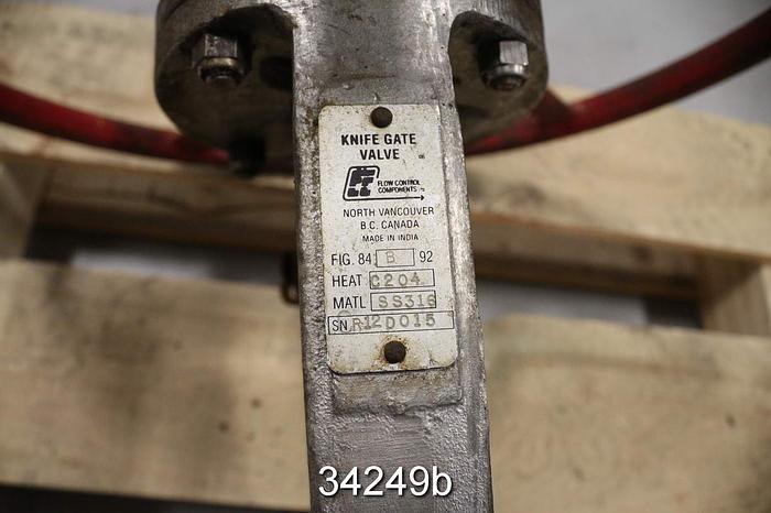 Used Fcc 12" Hand Operated Knife Gate Valve #34249