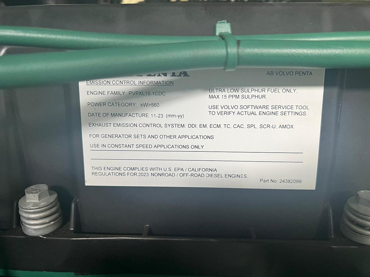 Used Volvo Penta 1100kW Tier 4 Final Diesel Generator Set