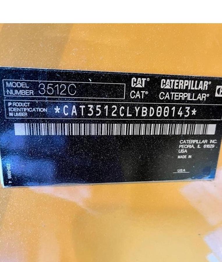 Used 2014 Caterpillar 3512C 1500kW Tier 2 Diesel Generator Set (2 Available)