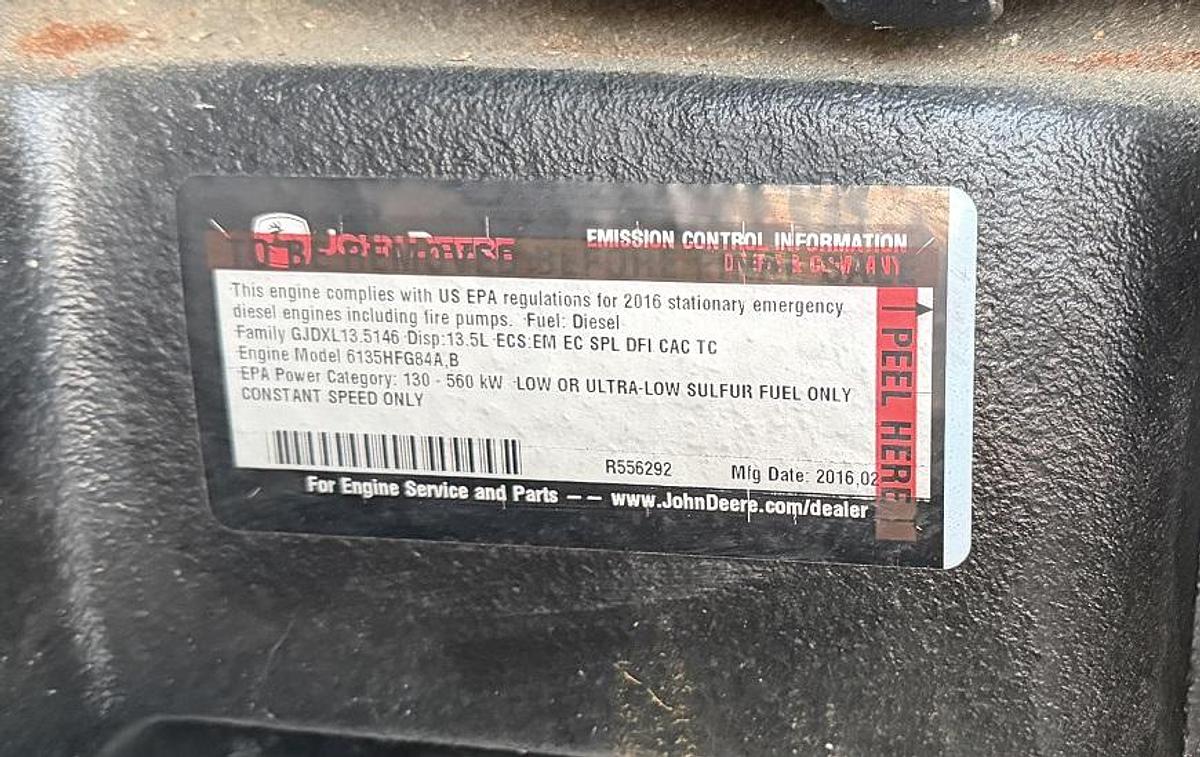 Used 2016 Kohler 350REOZJB 360kW Diesel Generator Set