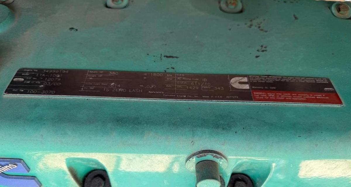 Used 2000 Cummins LTA10 250kW Diesel Generator Set