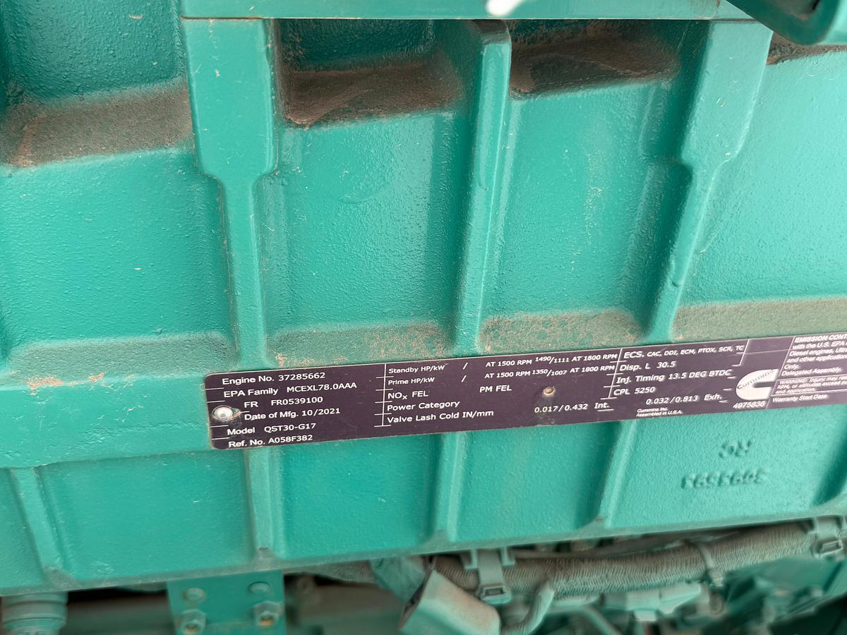 Used 2022 Cummins 1000DQFAH 1000kW Tier 4 Final Diesel Generators