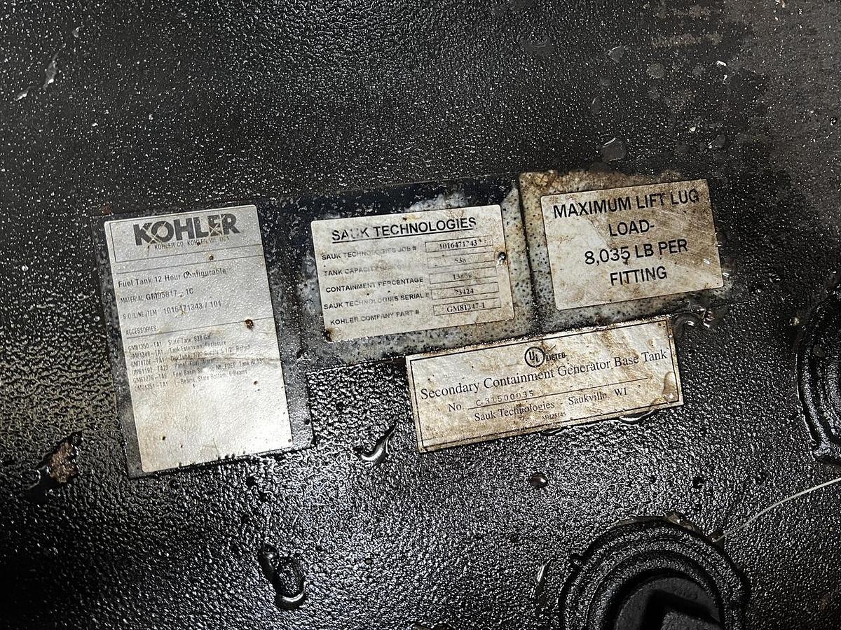 Used 2018 Kohler 600kW Tier 2 Diesel Generator Set