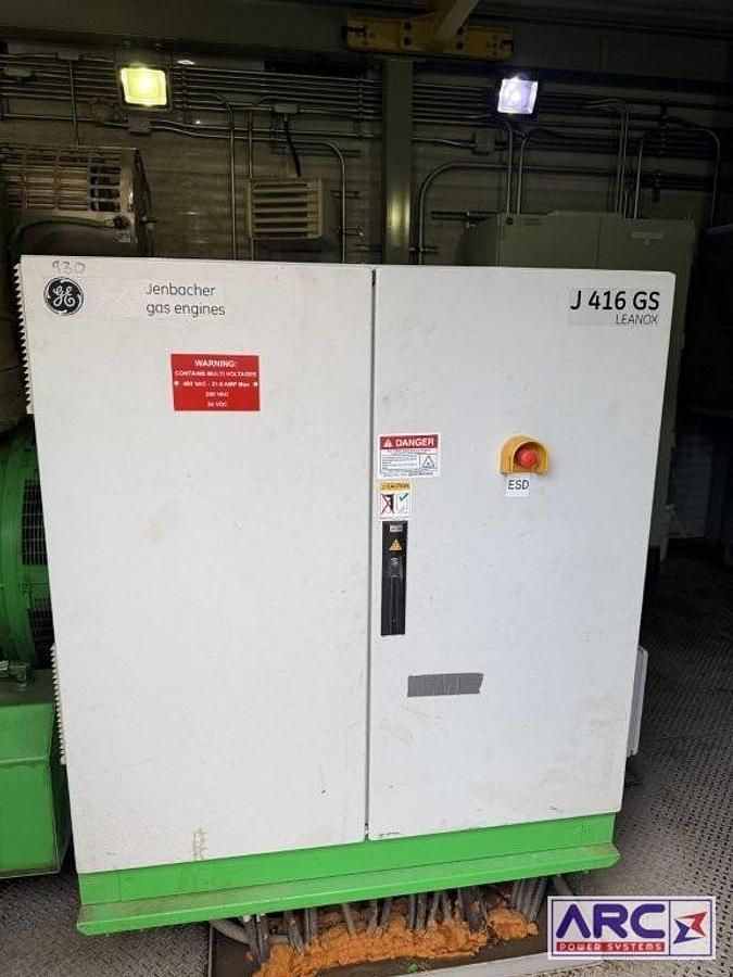 Used 2012 GE Jenbacher JGS 416 GS-B91 1,127 kW Natural Gas Generator Packages — 4160 kV, 60 Hz — 2 Available
