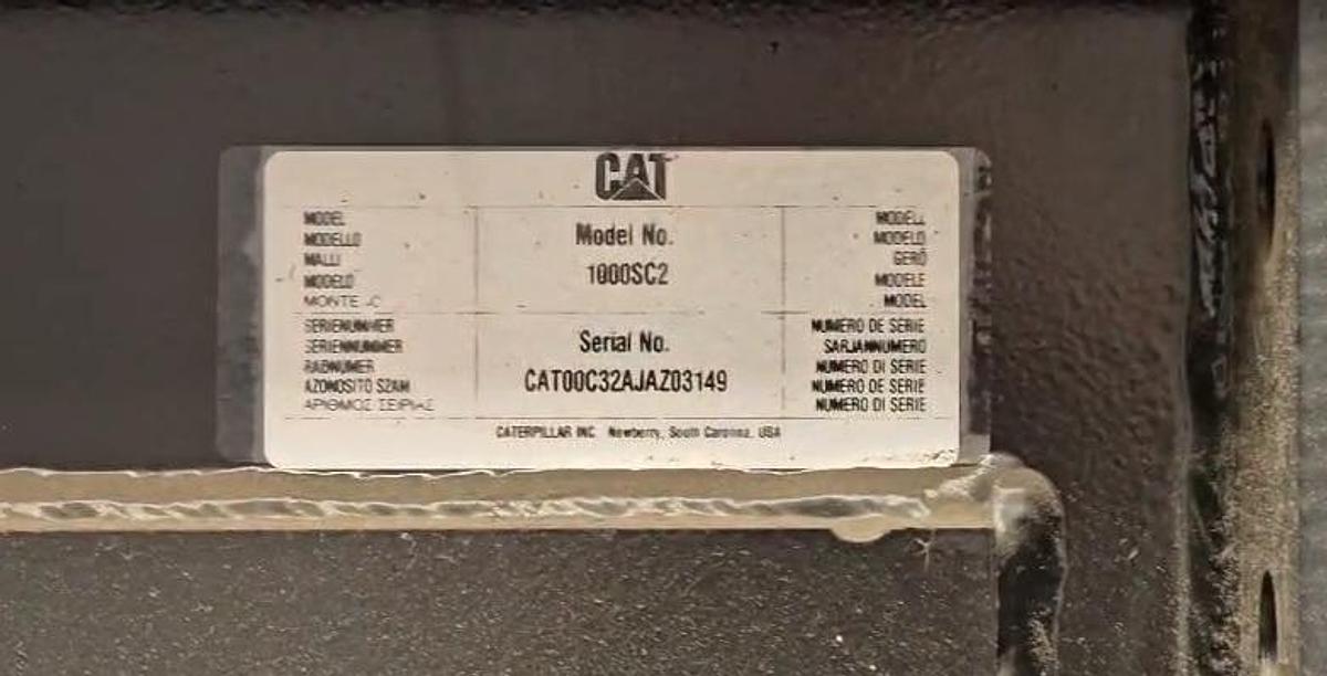 Used 2016 Caterpillar C32 1000kW Tier 2 Diesel Generator Set - LOW HOURS!