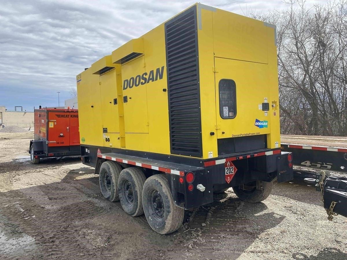 Used Doosan G570 456kW Prime Tier 2 Rental Grade Towable Diesel Generator Set