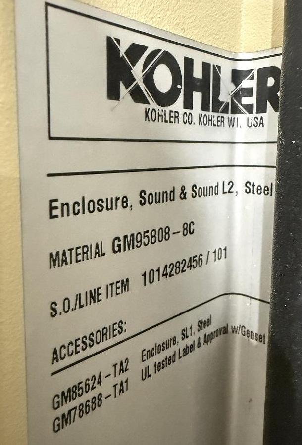 Used 2016 Kohler 350REOZJB 360kW Diesel Generator Set