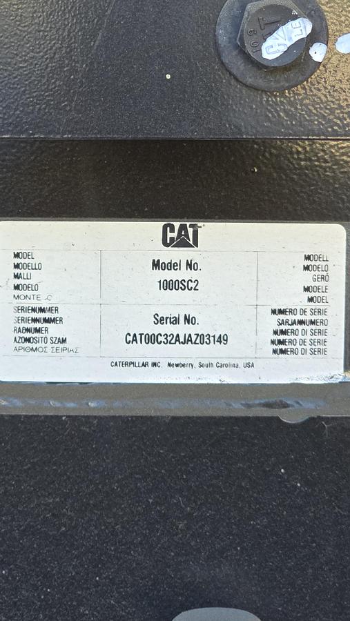 Used 2016 Caterpillar C32 1000kW Tier 2 Diesel Generator Set - LOW HOURS!