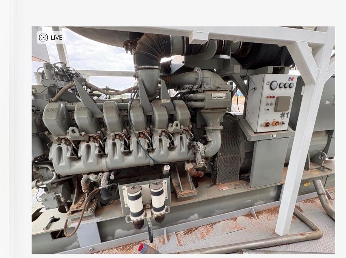 Used MTU 12V4000 1225kW / 1750kVA 600V Diesel Generator Sets — SCR Drilling Rig Power Packages