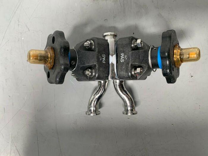Used ITT Pure-Flo .75-316L-RA20MAX Diaphragm Valve, 2 Valves w/ 3/4" Sanitary Fitting