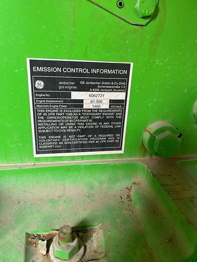 Used 2008 GE Jenbacher JGC420 GS-A85