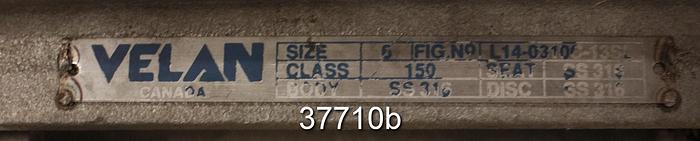 Used Velan 6" Hand Operated Knife Gate Valve #37710