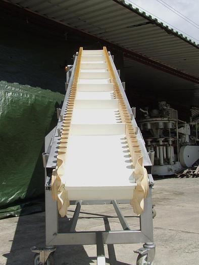 Used Stainless steel tipper conveyor with side frill