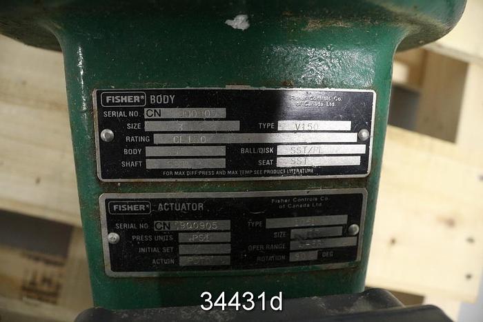 Used Fisher V150 Vee-Ball Control Valve #34431