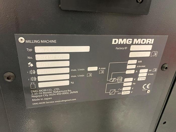 Used 2017 DMG Mori NHX 4000 Horizontal Machining Center