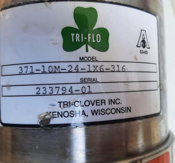 Used Valve, Shut-Off, 1", 316L Stainless Steel, Tri-Clover, Model 371TR-210M #S744700