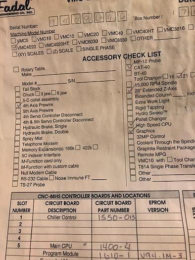 Used 1994 FADAL VMC 4020