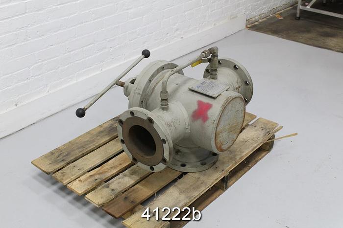 Used HYCOA J3CUXS96BSX Hand Operated 6" 3-Way Transfer Valve #41222