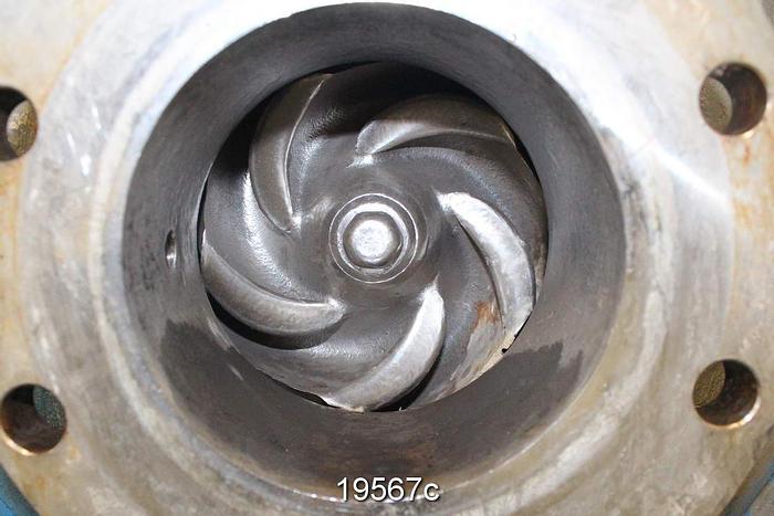 Used Goulds 3175 Pump, 4X6X18, 5-Vane Impeller, 11" Impeller Diameter, Ss Casing, Stainless Steel Suction Side Plate, Stainless Steel Stuffing Box, Stainless Steel Impeller, Packing #19567