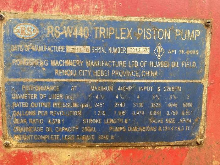 Used 2000 Rongsheng Machinery Manuf W440