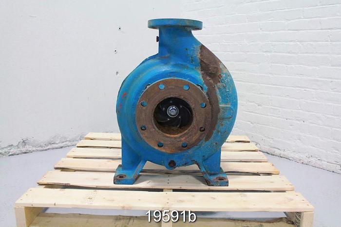 Used Goulds 3175 Pump, 4X6X14, 5-Vane Impeller, 13.62" Impeller Diameter, Ductile Iron Casing, Stainless Steel Suction Side Plate, Ductile Iron Stuffing Box, Stainless Steel Impeller, Packing #19591