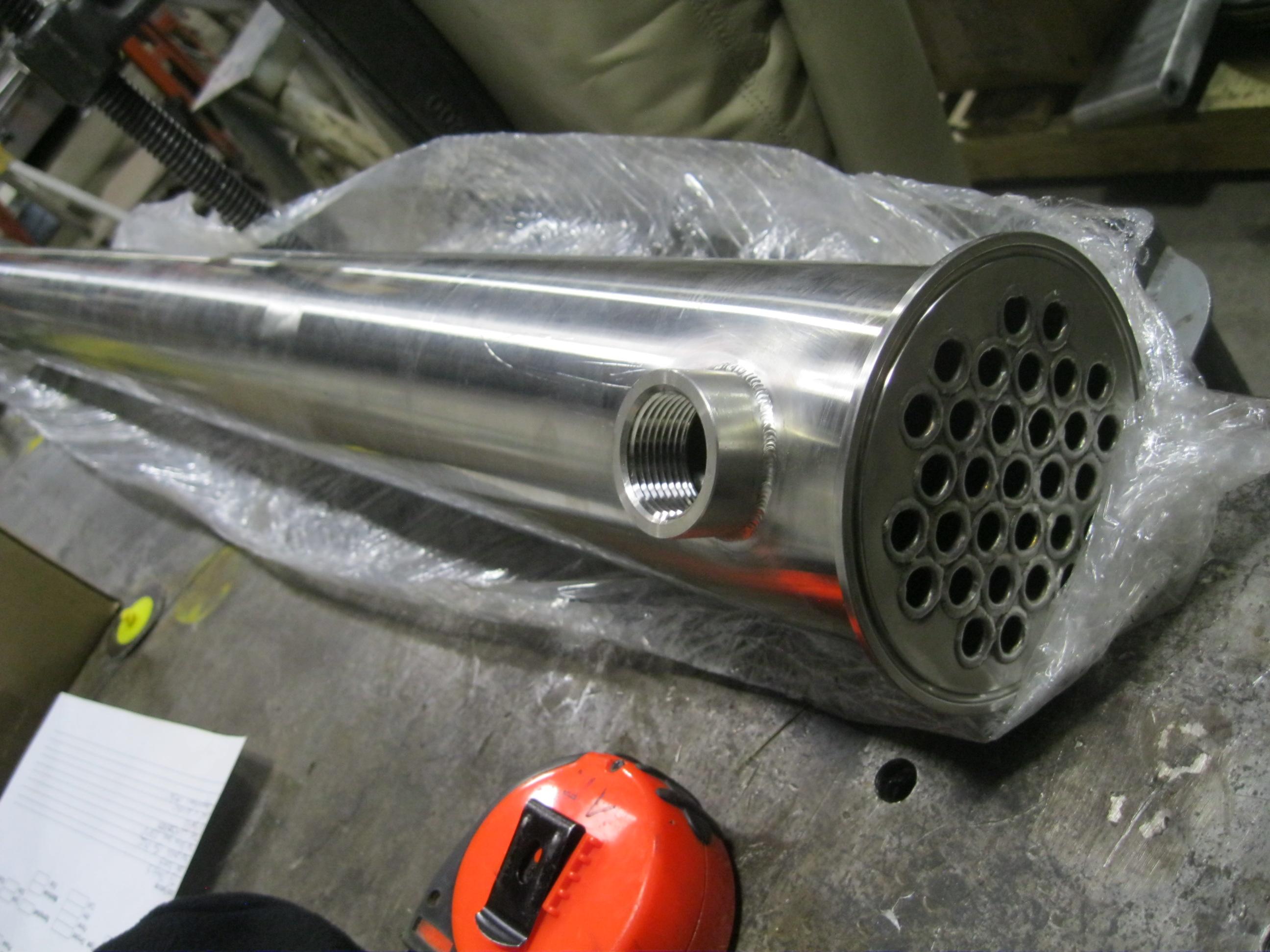 Used 12 SQ. FT. DAIRY ENGINEERING TUBE & SHELL HEAT EXCHANGER
