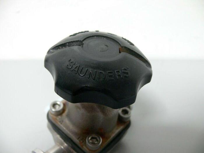 Used Saunders 08-17Rev Stainless Steel Diaphragm Valve w/ 1/2" Sanitary Fitting