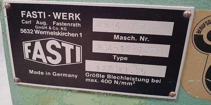 Gebraucht Manuelle Schwenkbiegemaschine Fasti 204-12-1,75