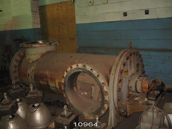 Used Impco 500 Single Shaft Mixer, 24" Inlet And Outlet, 92" Long Body, Side Discharge #10964