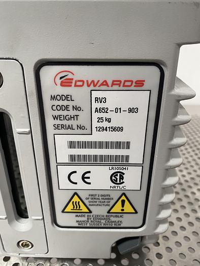 Used Edwards  RV3 Dual Stage Rotary Vane Vacuum Pump 115/230V w/ KF25 Fitting